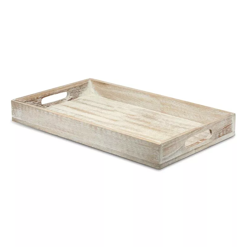 White Rustic Wooden Tray, Large