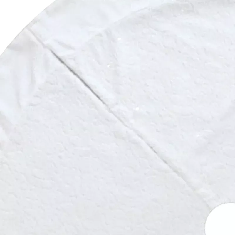 White Sequin Faux Fur Tree Skirt, 72"