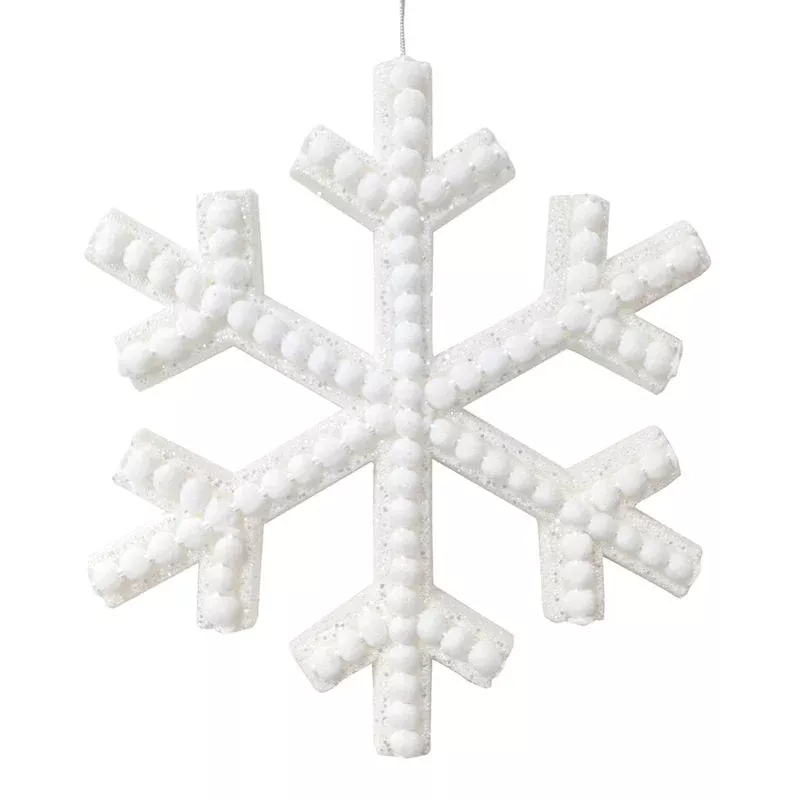 White Snowflake Ornament, 12.5"