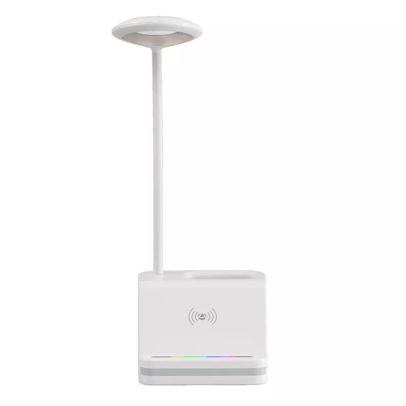 White Task Lamp with Organizer, 21.5"