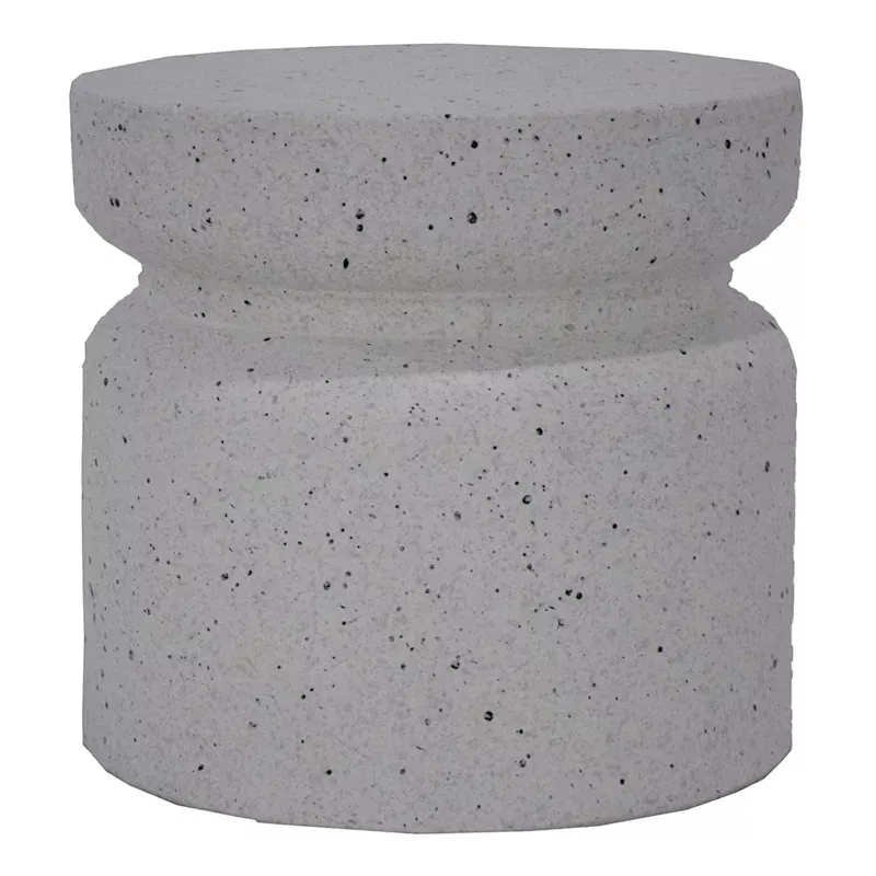 White Terrazzo-Look Plant Stand, Medium