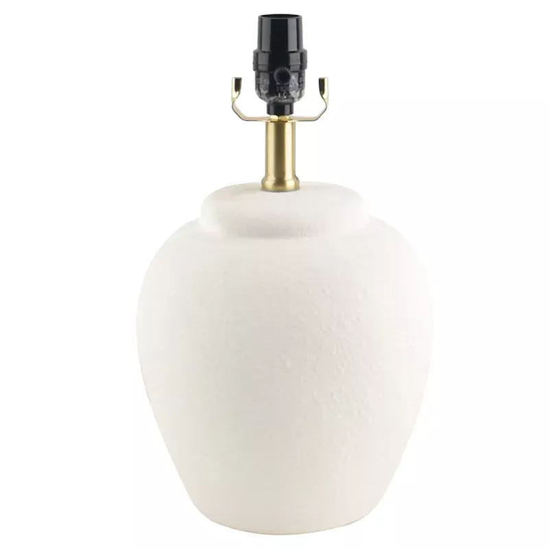White Textured Ceramic Urn Lamp Base, 14"