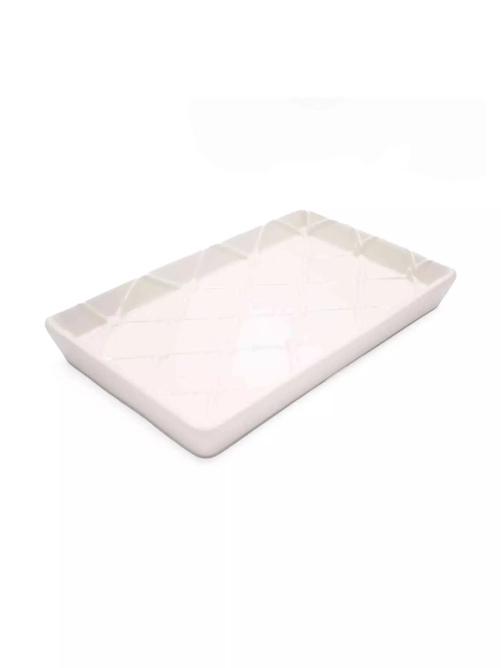 White Textured Guest Towel Tray
