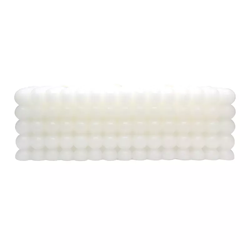 White Unscented Bubble Bar Candle, 3x3x8