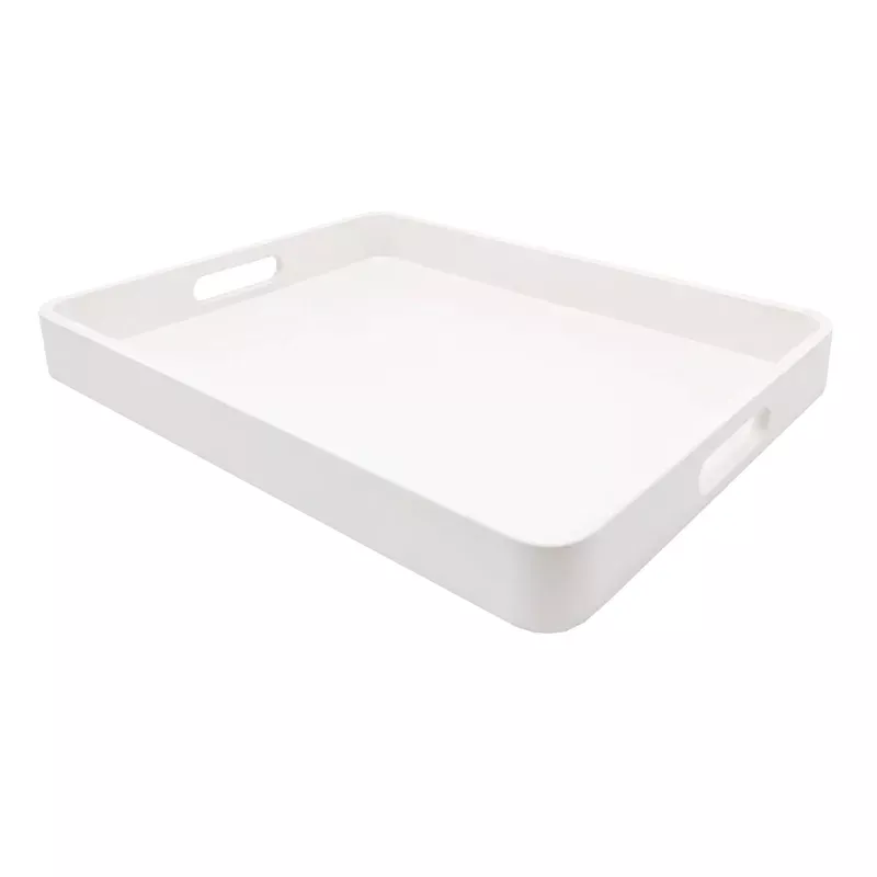 White Wood Decorative Tray, 16x12