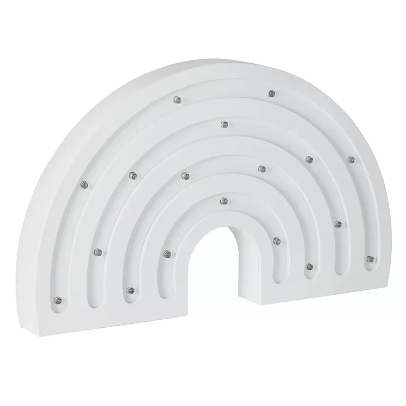 White Wooden Rainbow Decor, 11"