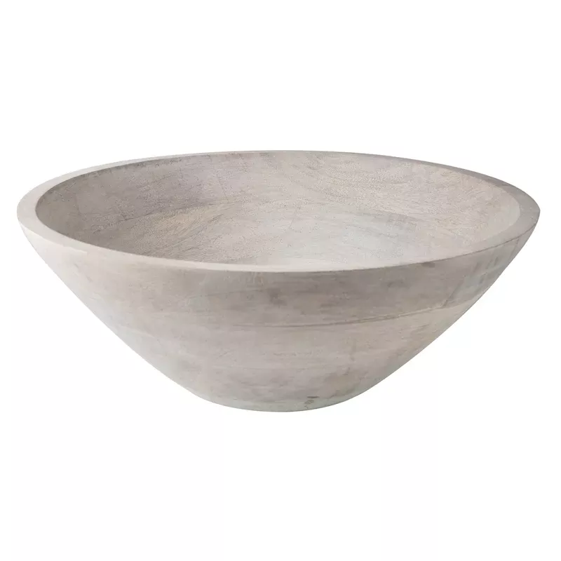 White Wooden Serving Bowl, Large
