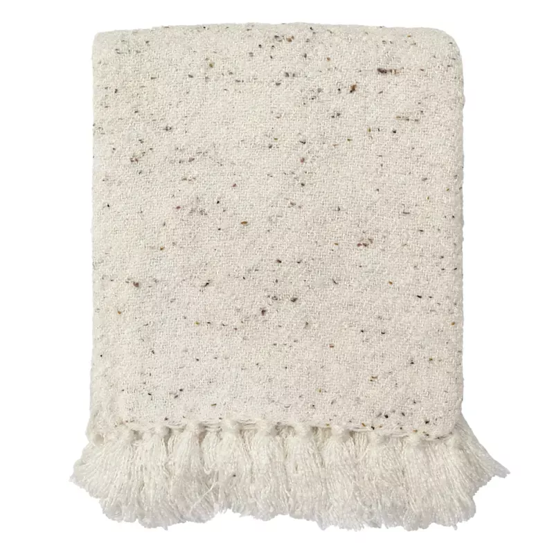 White & Yellow Dot Throw Blanket, 50x60