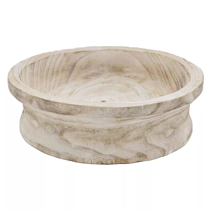 Whitewashed Wood Tray, 14"