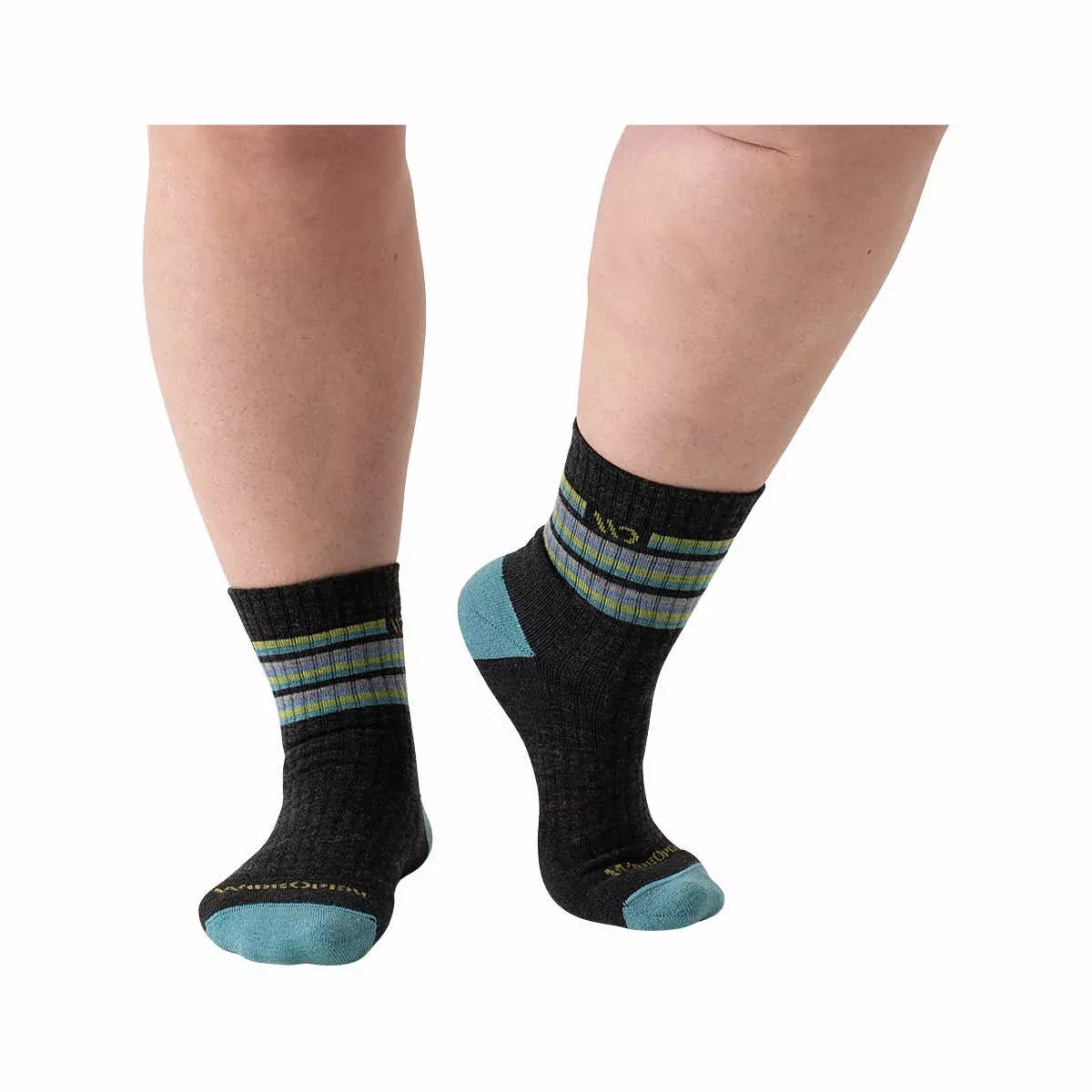 Wide Open Women's Multi Stripe Cushioned Micro Crew Socks