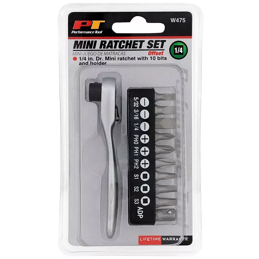 Wilmar Performance Tool Dr Mini Ratchet with Bits - 1/4"