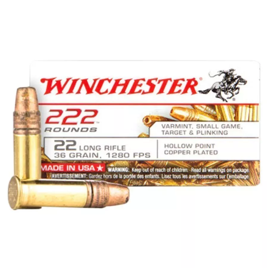 Winchester LHP Copper Plated 222 Rounds Rimfire Ammunition