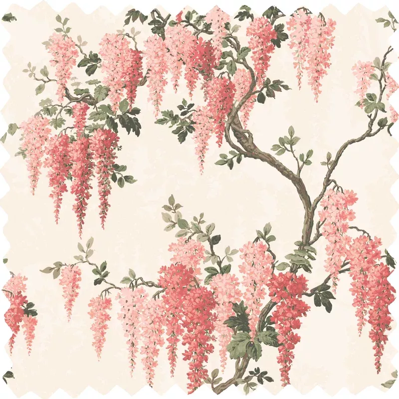 Wisteria Coral Linen Fabric