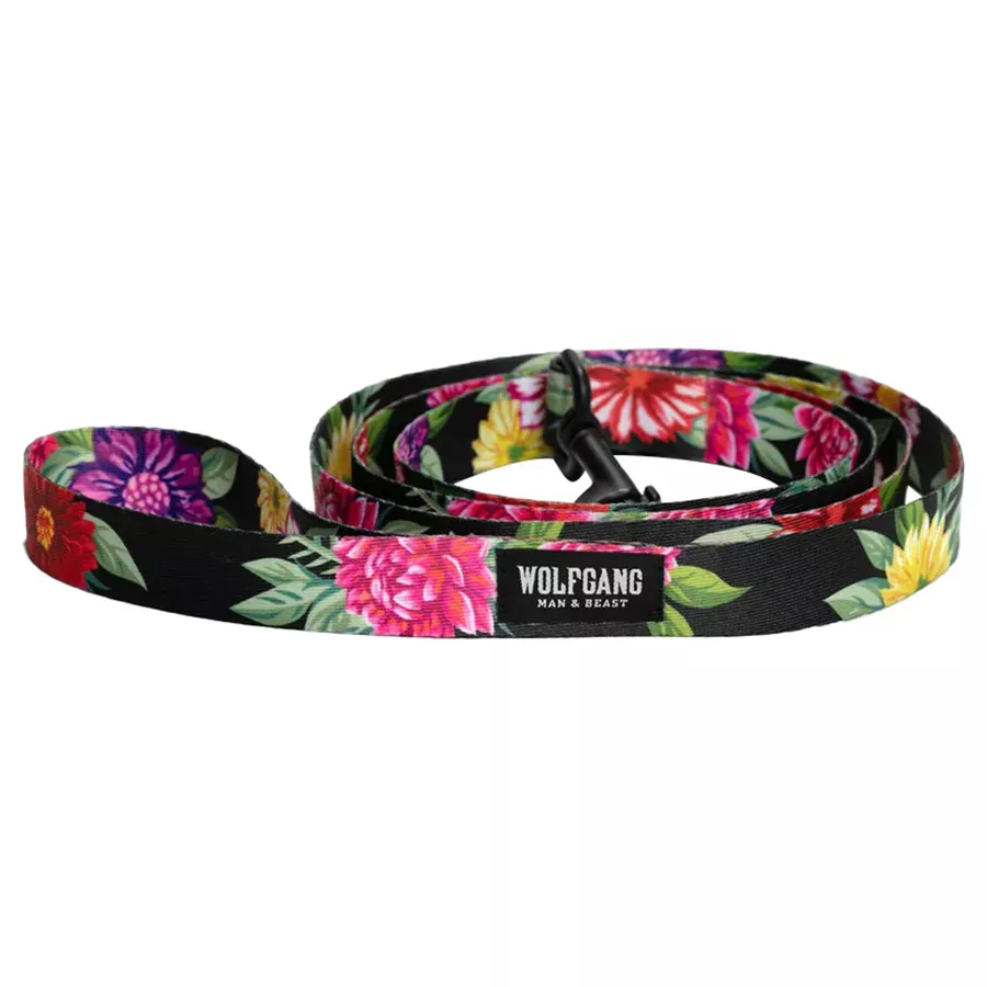 Wolfgang DarkFloral Dog Leash - 1"x6'