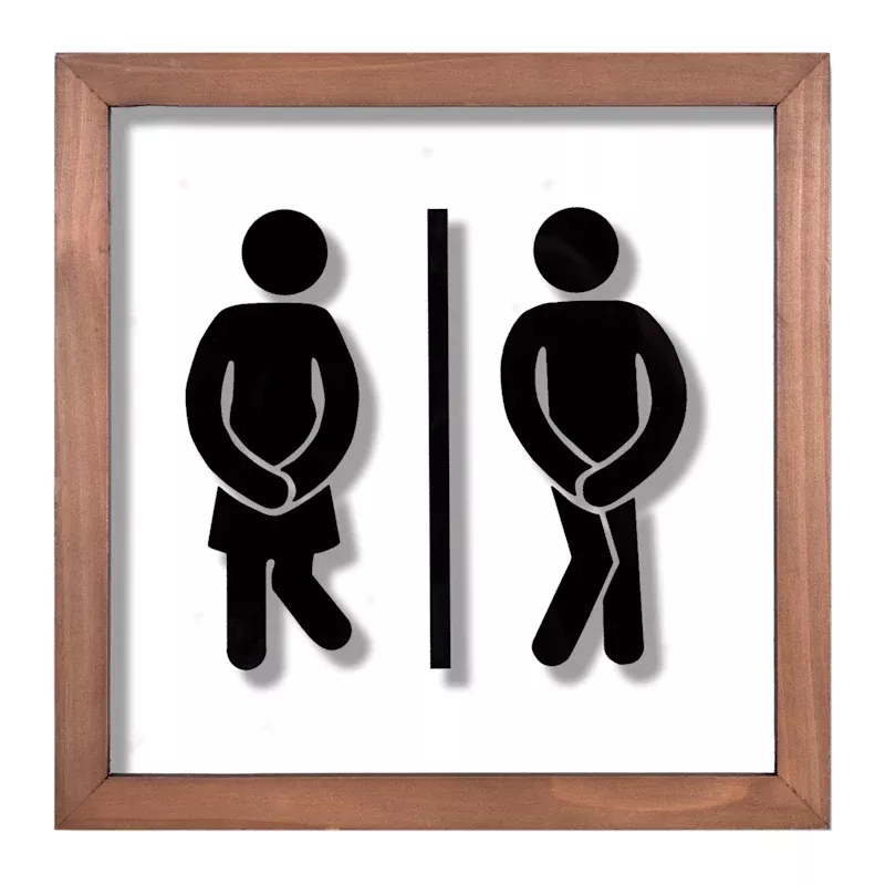 Women & Men Bathroom Wall Decor, 10"
