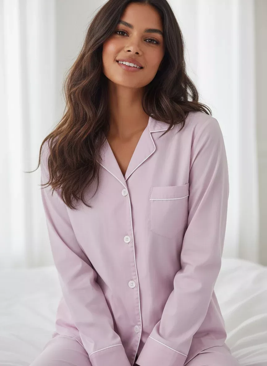 Womens 2-Piece Cooling Pajama Set made from Eucalyptus Tencel - Hypoallergenic and Eco-Friendly Fabric