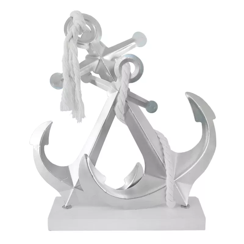 Wood & Metal Anchor Table Decor, 16x5
