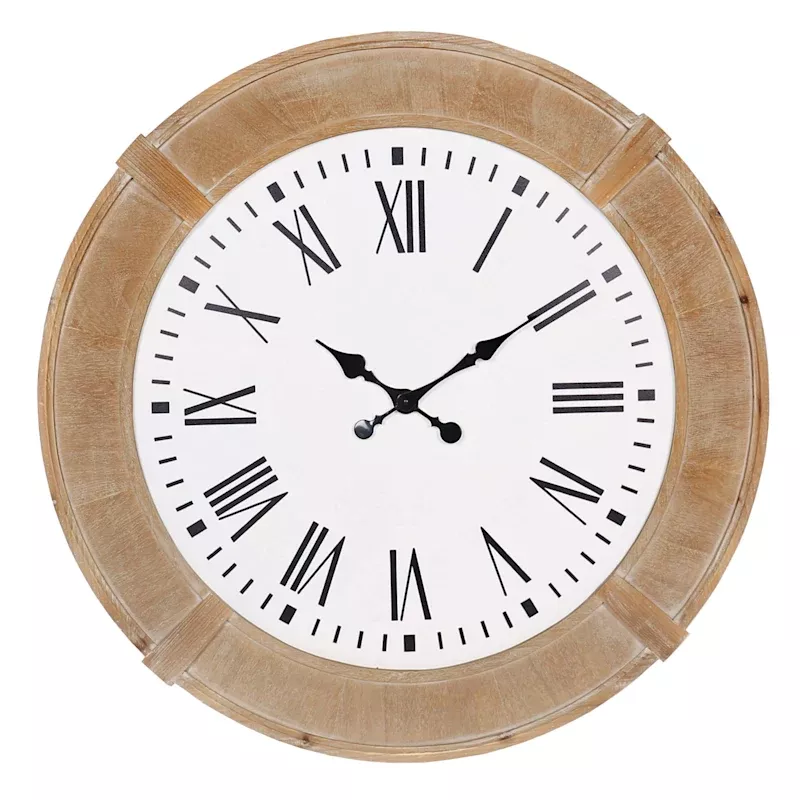 Wooden Round Wall Clock, 38"