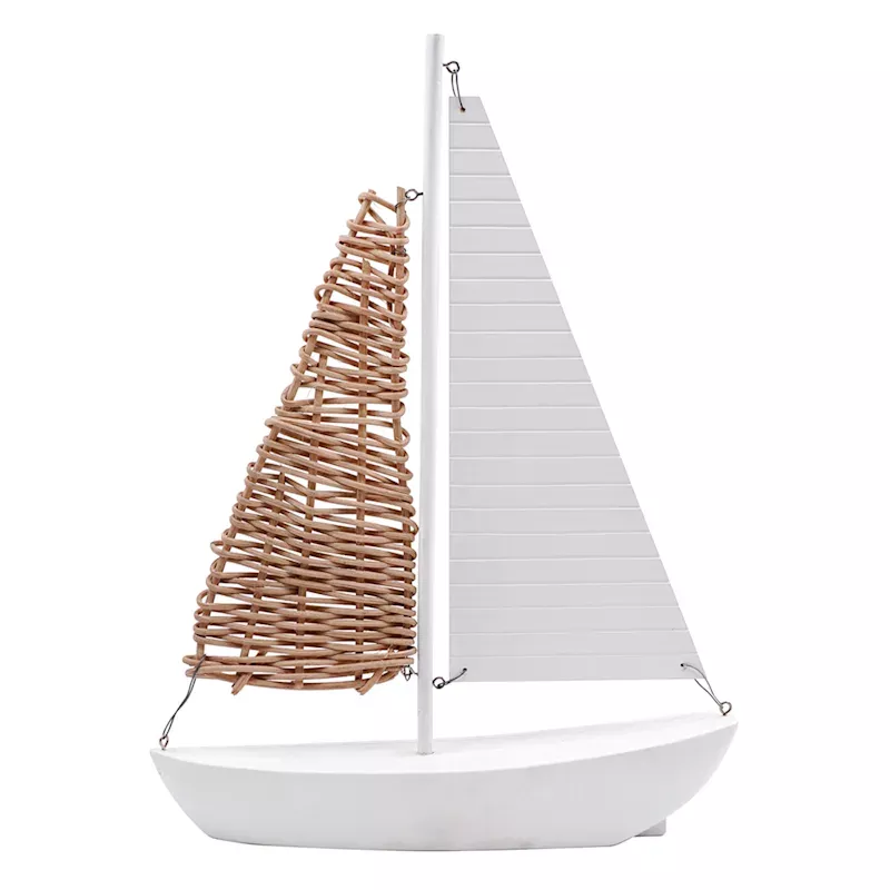Wooden Sailboat Table Decor, 15"