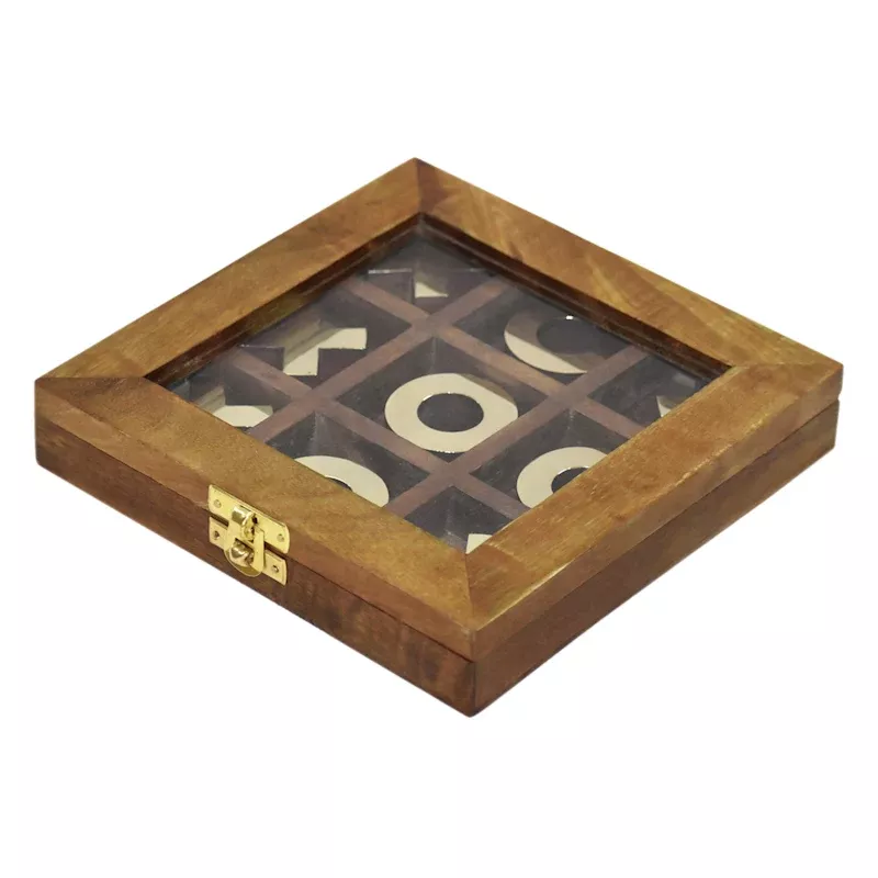 Wooden Tic Tac Toe Game, 7"