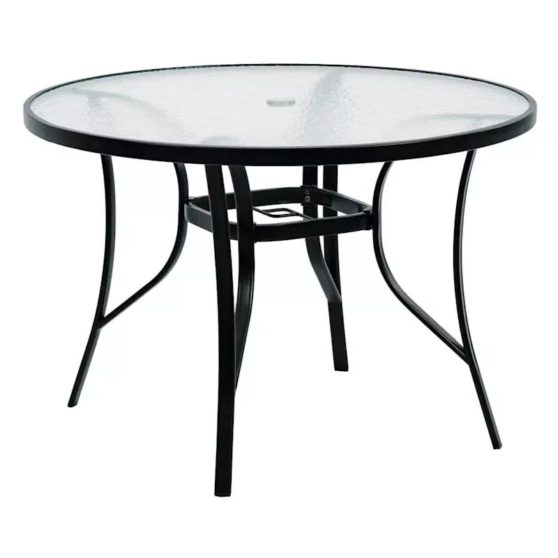 Woodhill Round Patio Dining Table, Black