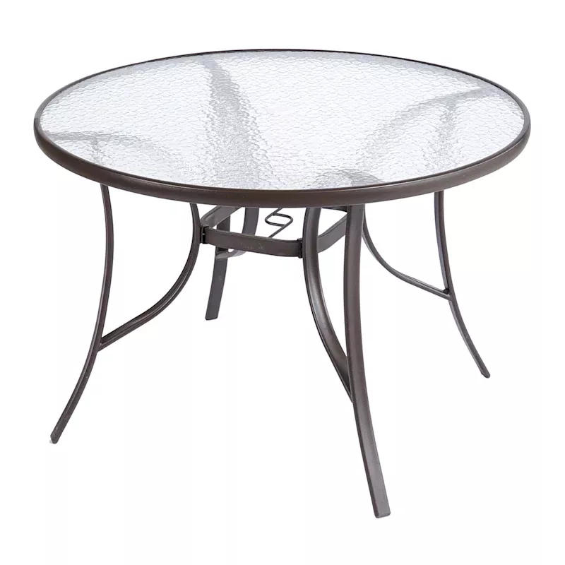 Woodhill Round Patio Dining Table, Brown