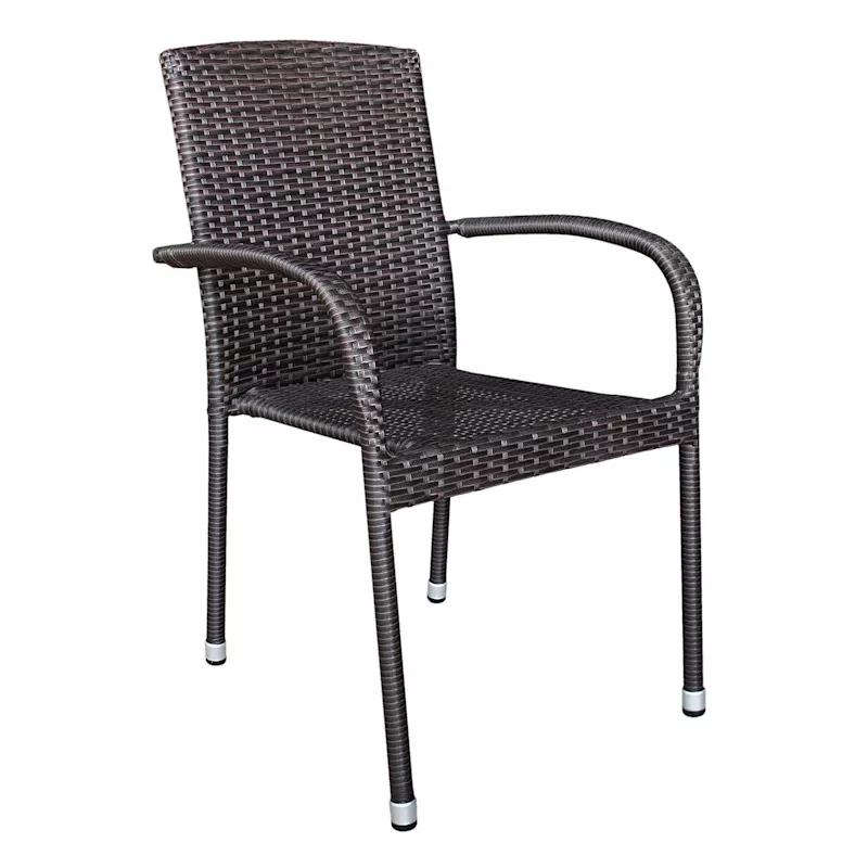 Woodhill Stackable Wicker Patio Chair, Brown