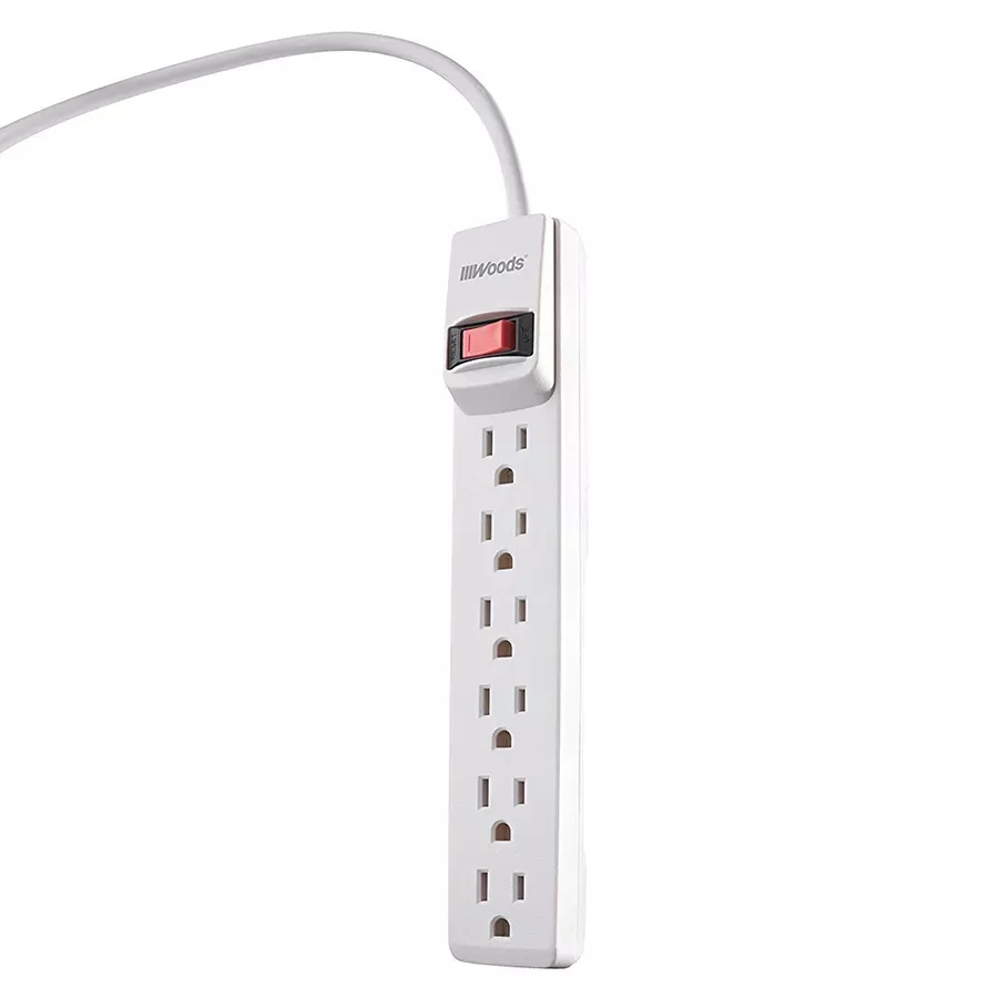 Woods 6 Outlet 280 joules Power Strip Surge Protector
