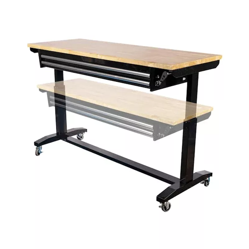 Workbench Height Adjustable 2 Drawer 157 x 61cm