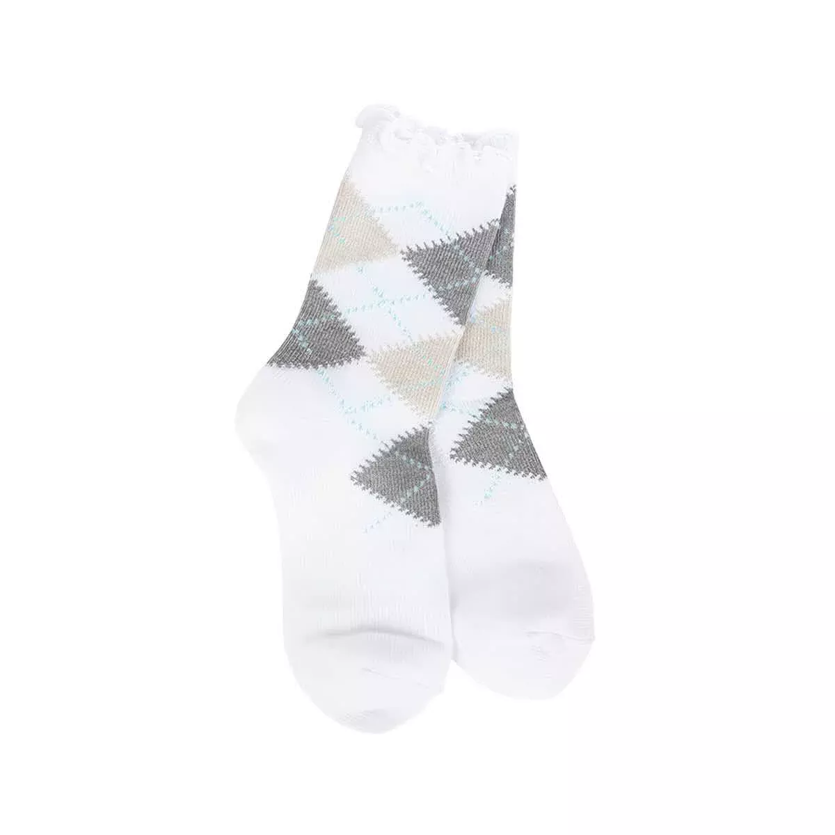 World's Softest Women's Weekend Argyle Ruffle Mini Crew Socks