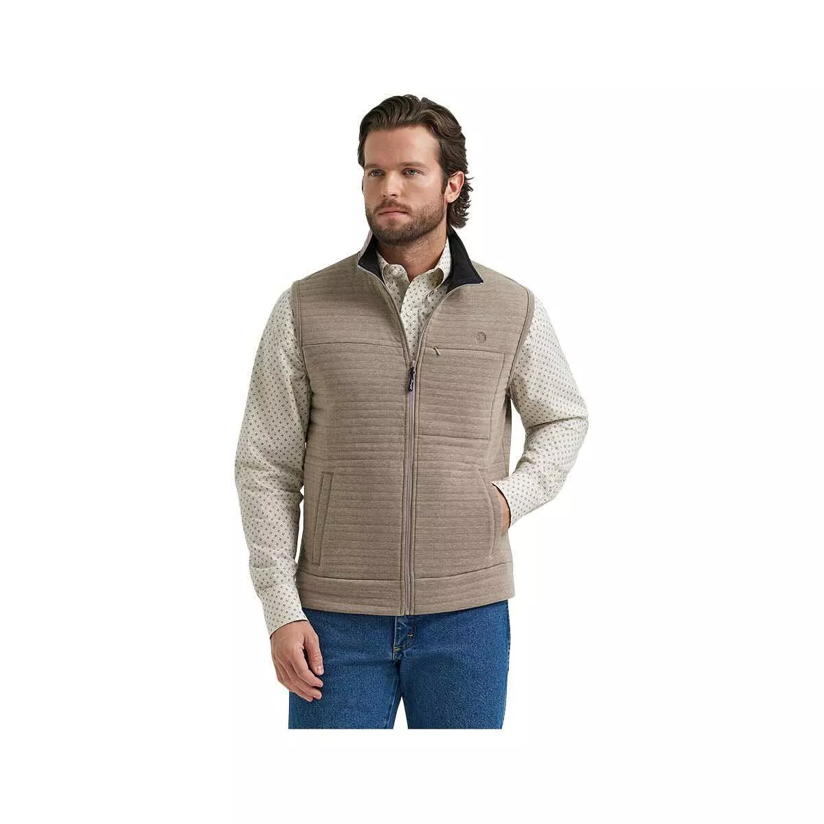 Wrangler Men's George Strait Solid Knit Zip Front Vest