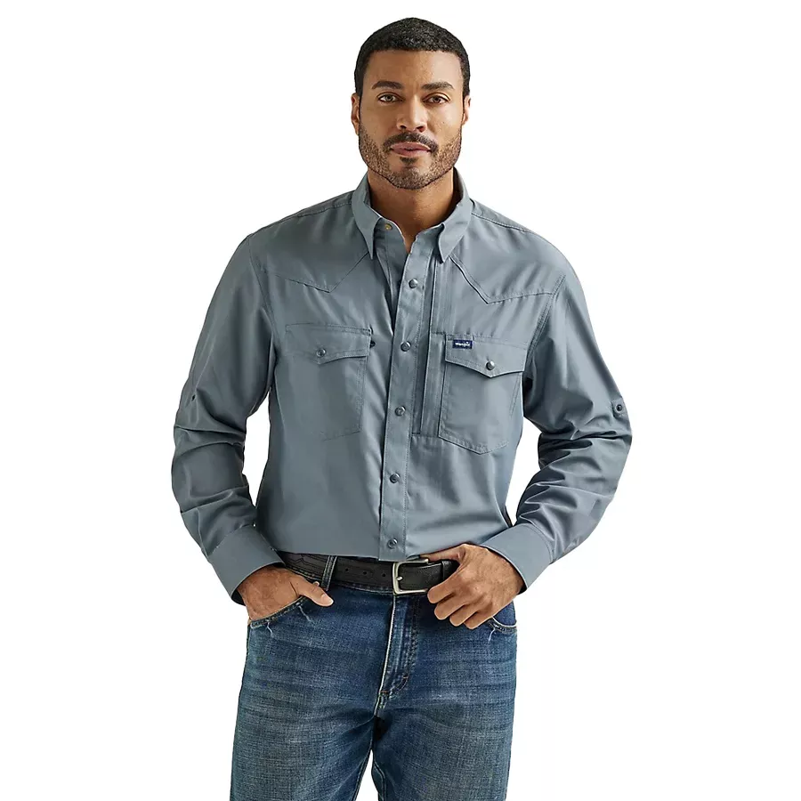 Wrangler Men's Long Sleeve Performance Snap Shirt