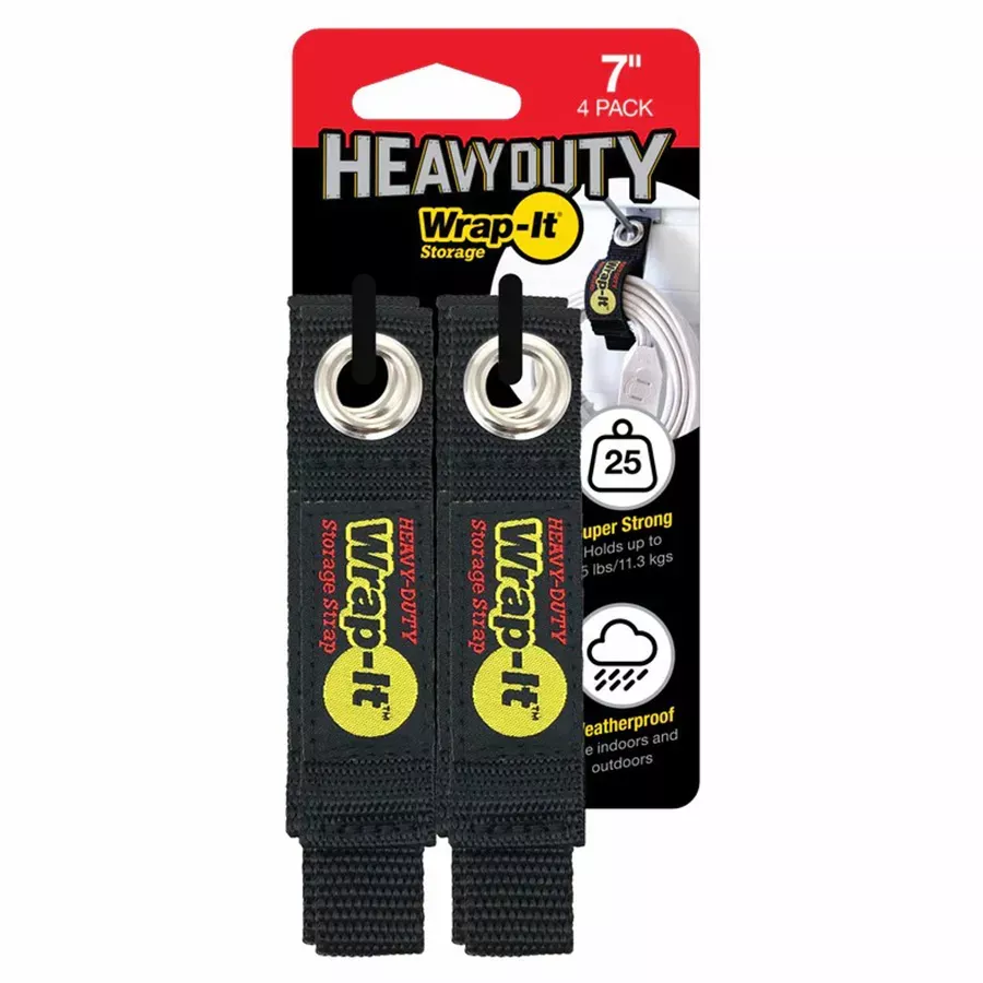 Wrap-It Storage Heavy-Duty Storage Strap - 4 pk - 7"