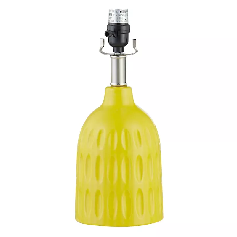 Yellow Textured Ceramic Lamp Base, 14"