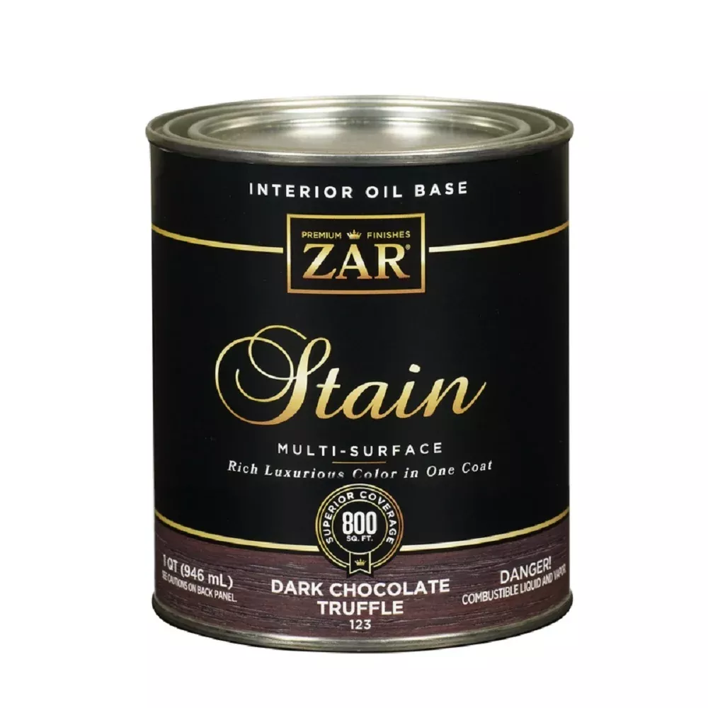 Zar 12312 Semi-Transparent Smooth Wood Stain, Dk Chocolate Truffle, 1 qt.