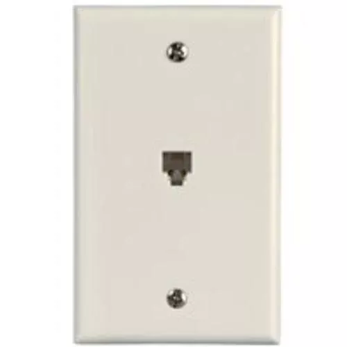 Zenith TW1001SW Single Telephone Wall Jack , 4.5"x2.75"x0.75", White