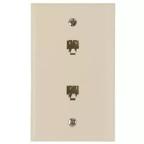 Zenith TW1002DA Duplex Wall Jack, 4.5"x2.75"x0.75", Almond