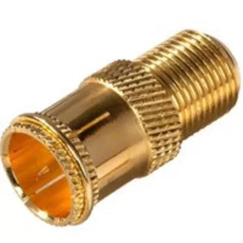 Zenith VA1001RG6QP Coaxial Adapter, 0.87"x0.5"x0.5", Gold