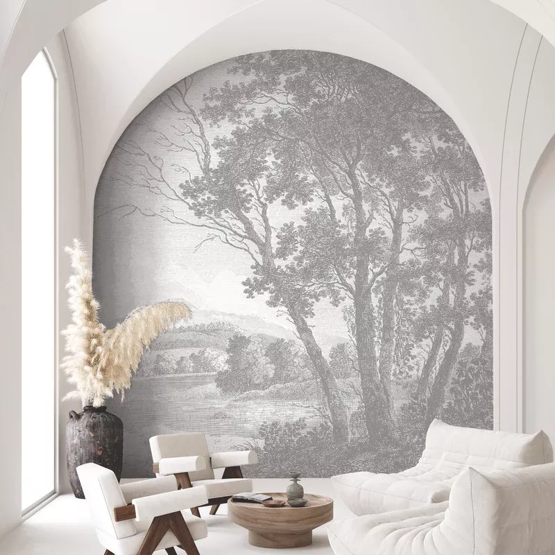 Zephyr – Just Trees Grey Mural