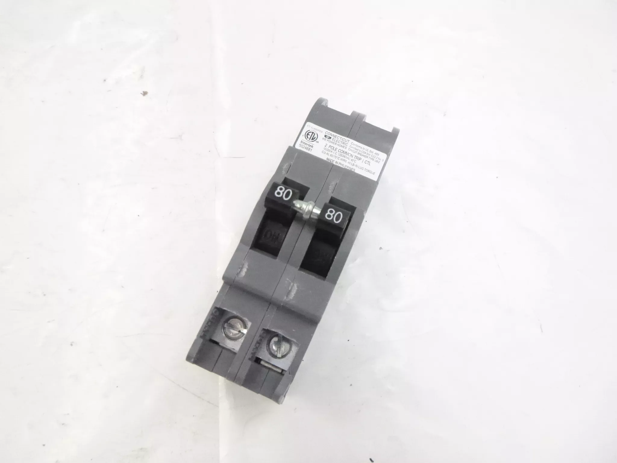Zinsco UBIZ Series 80A 2 Pole 120/240V AC 10kA Circuit Breaker