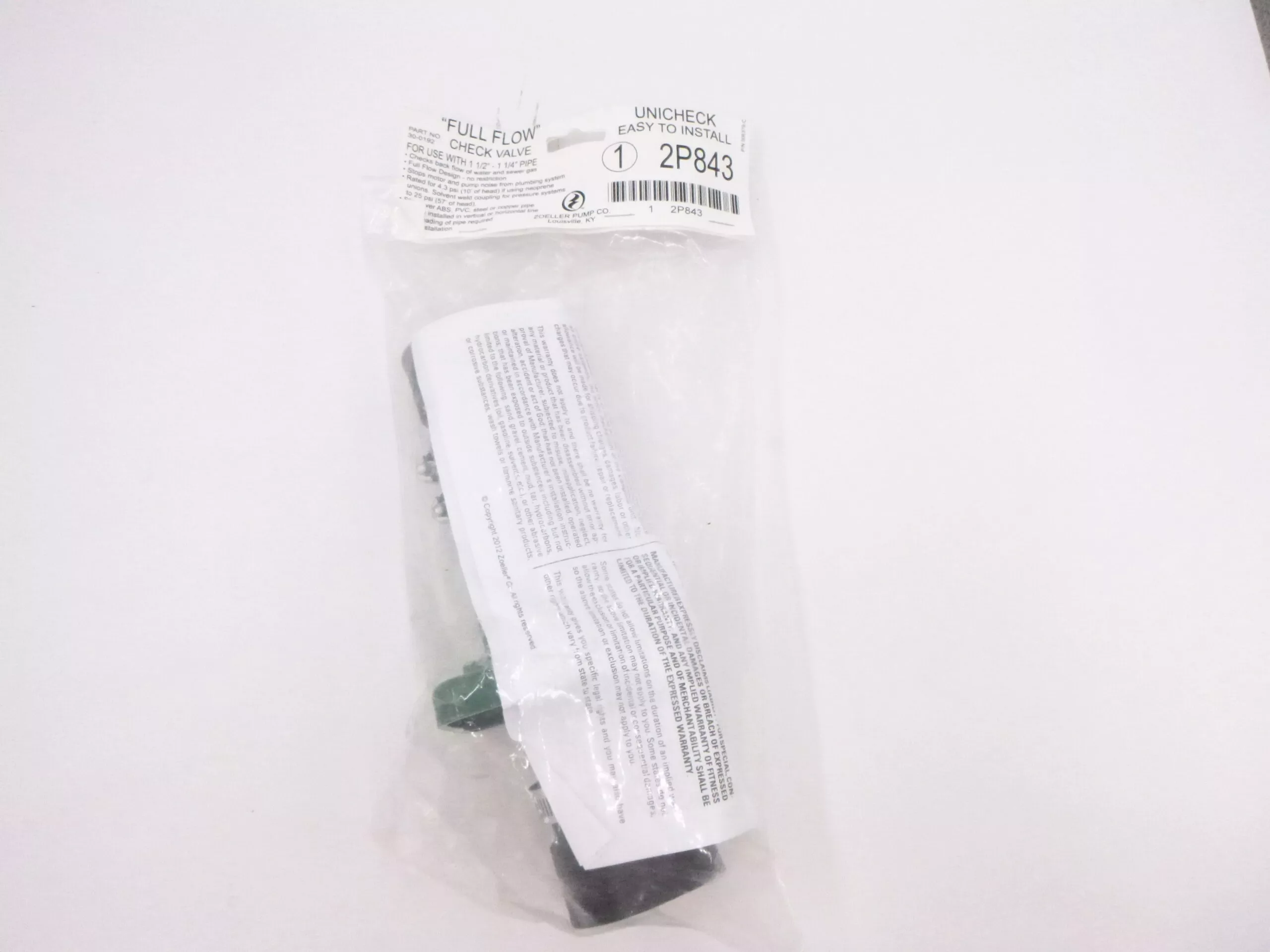 Zoeller 30-0192 Full Flow Check Valve 1-1/4″ – 1-1/2″