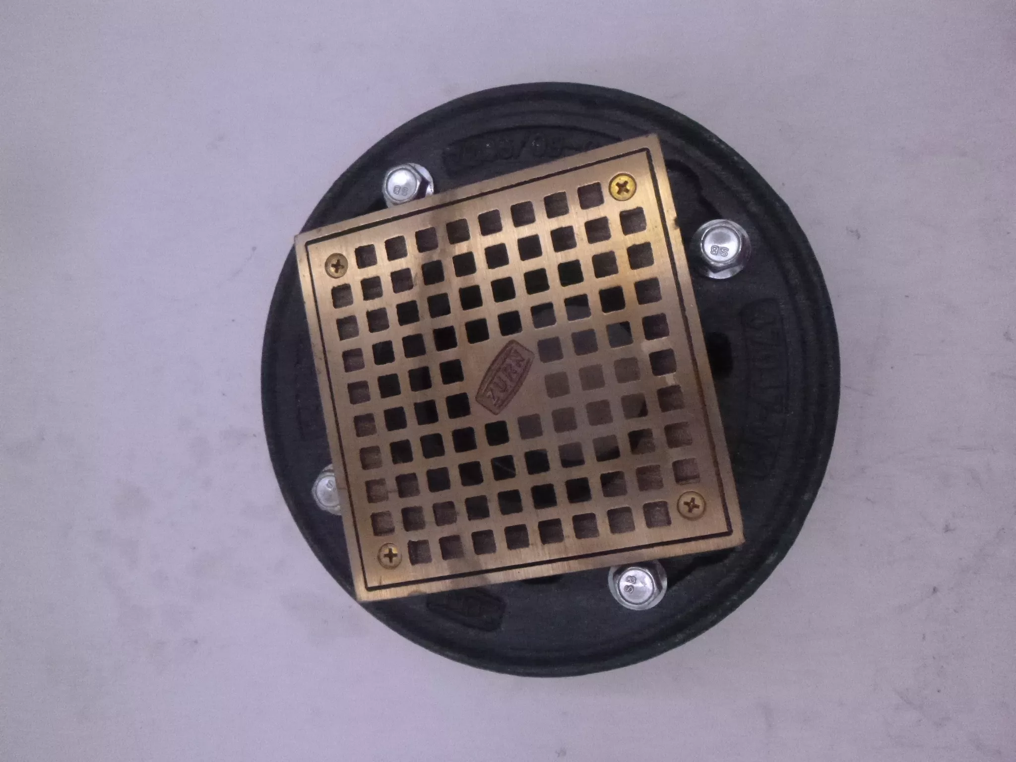 Zurn 55837-049 3″ FLOOR DRAINWith 5″x5″ Square Drain Brass 35375-002 square